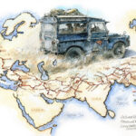 Illustrated map of the First Overland expedition