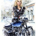 Debbie Harry and Velocette - Christmas Card