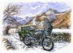 Series II and Royal Enfield in Langdale - Christmas Card