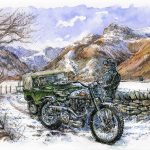 Series II and Royal Enfield in Langdale - Christmas Card