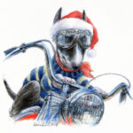 Rosie Christmas Harley - Christmas Card