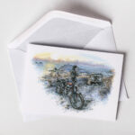 Triumph Tiger Cub and Series One Cape Cornwall Winter - Christmas Card - Image 2